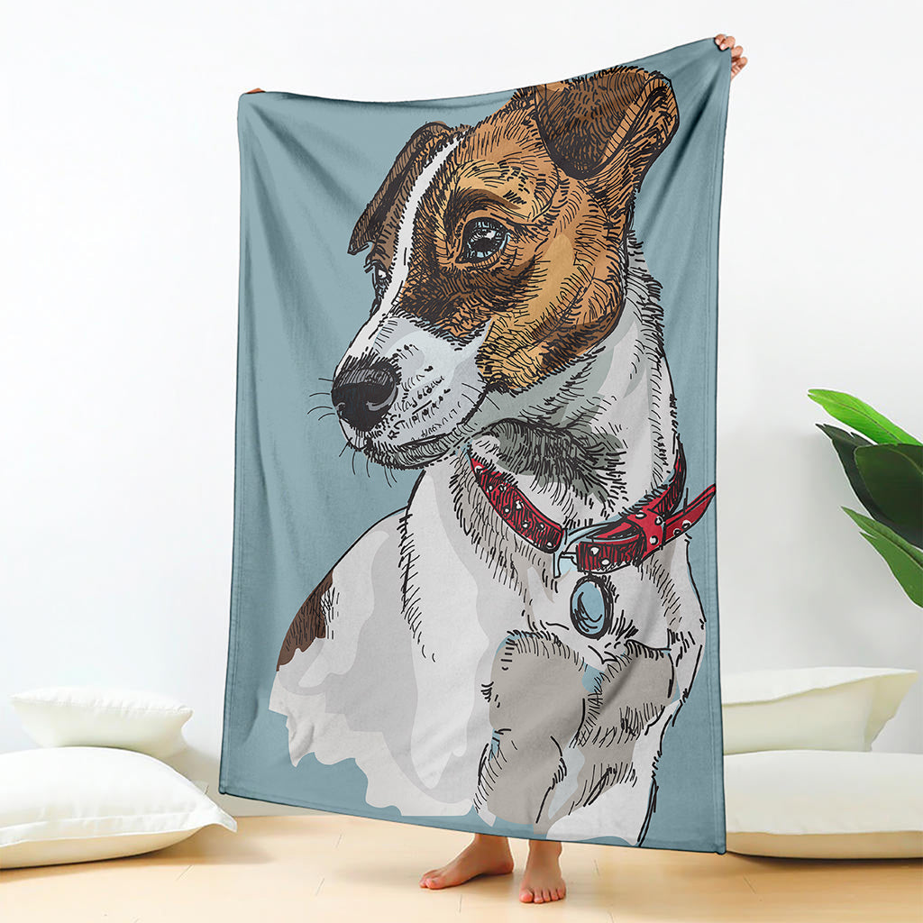 Drawing Jack Russell Terrier Print Blanket