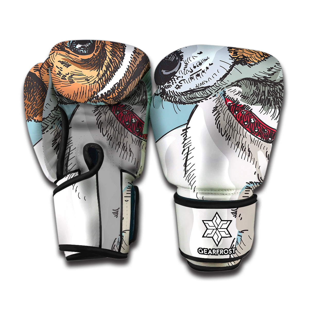 Drawing Jack Russell Terrier Print Boxing Gloves
