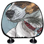 Drawing Jack Russell Terrier Print Car Headrest Covers