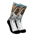 Drawing Jack Russell Terrier Print Crew Socks