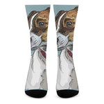 Drawing Jack Russell Terrier Print Crew Socks