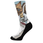 Drawing Jack Russell Terrier Print Crew Socks