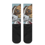 Drawing Jack Russell Terrier Print Crew Socks