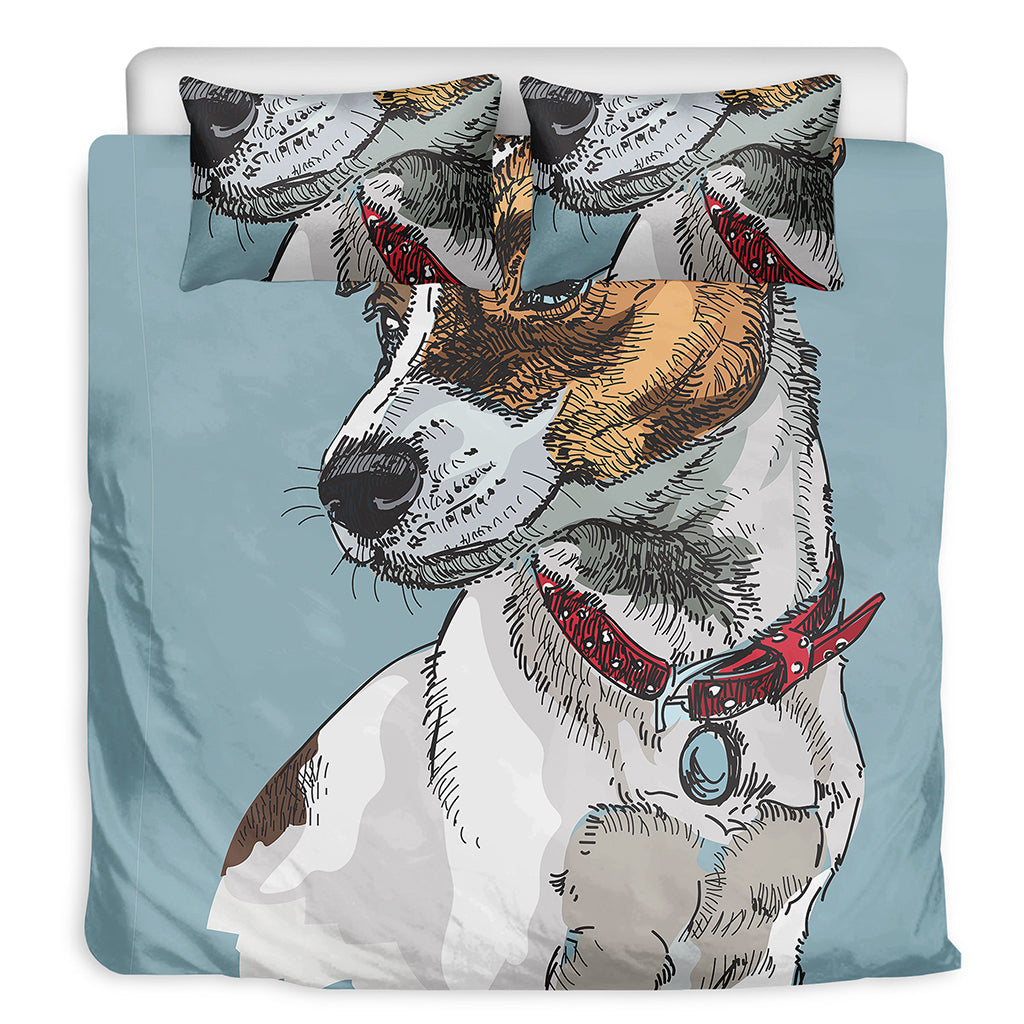 Drawing Jack Russell Terrier Print Duvet Cover Bedding Set