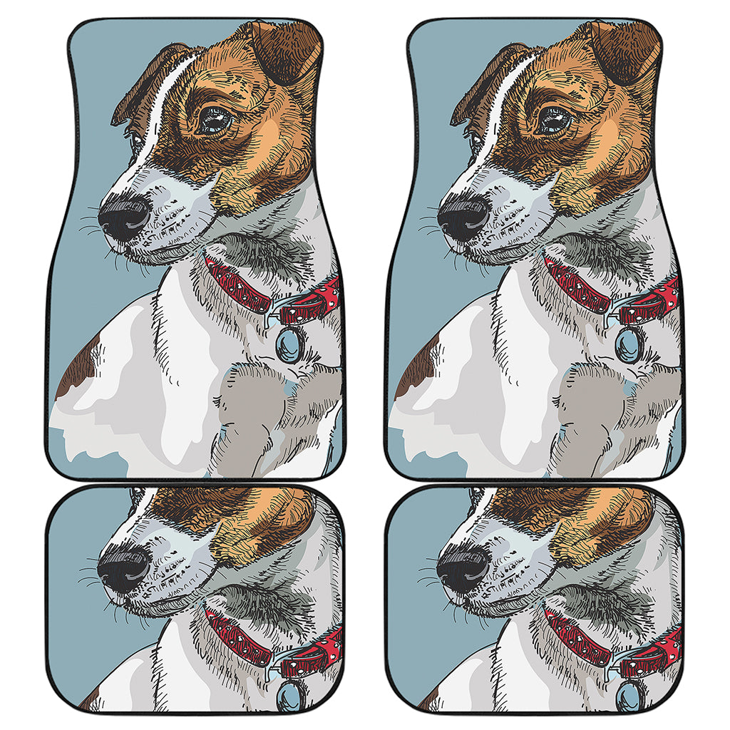 Drawing Jack Russell Terrier Print Front and Back Car Floor Mats