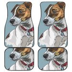 Drawing Jack Russell Terrier Print Front and Back Car Floor Mats