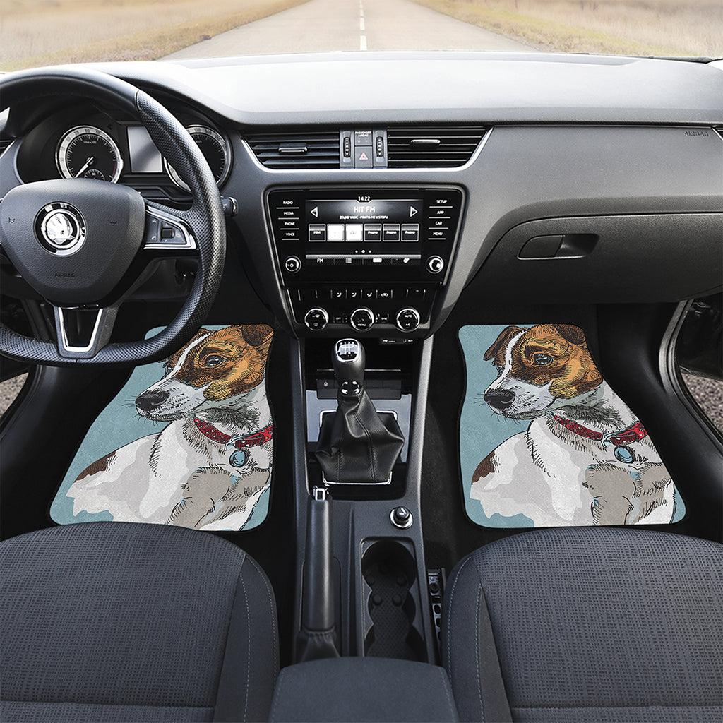 Drawing Jack Russell Terrier Print Front and Back Car Floor Mats