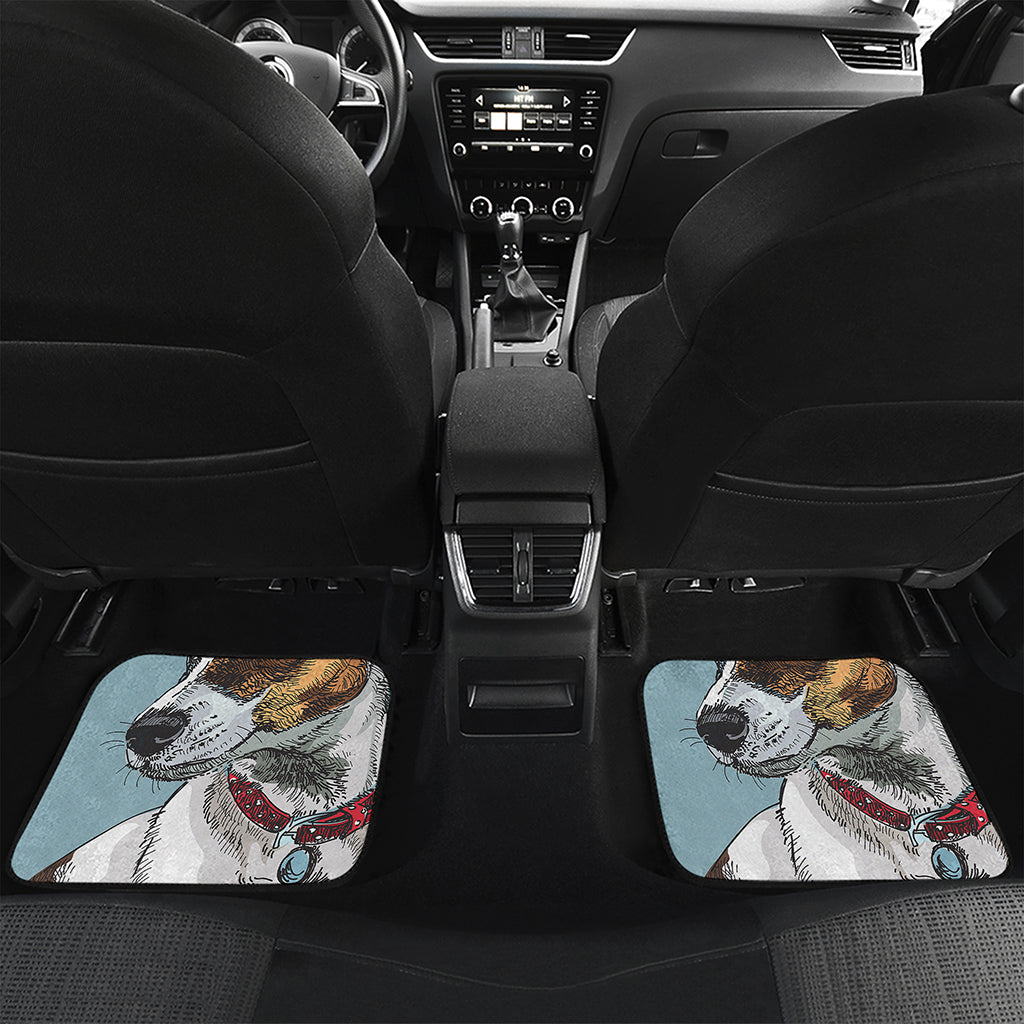 Drawing Jack Russell Terrier Print Front and Back Car Floor Mats