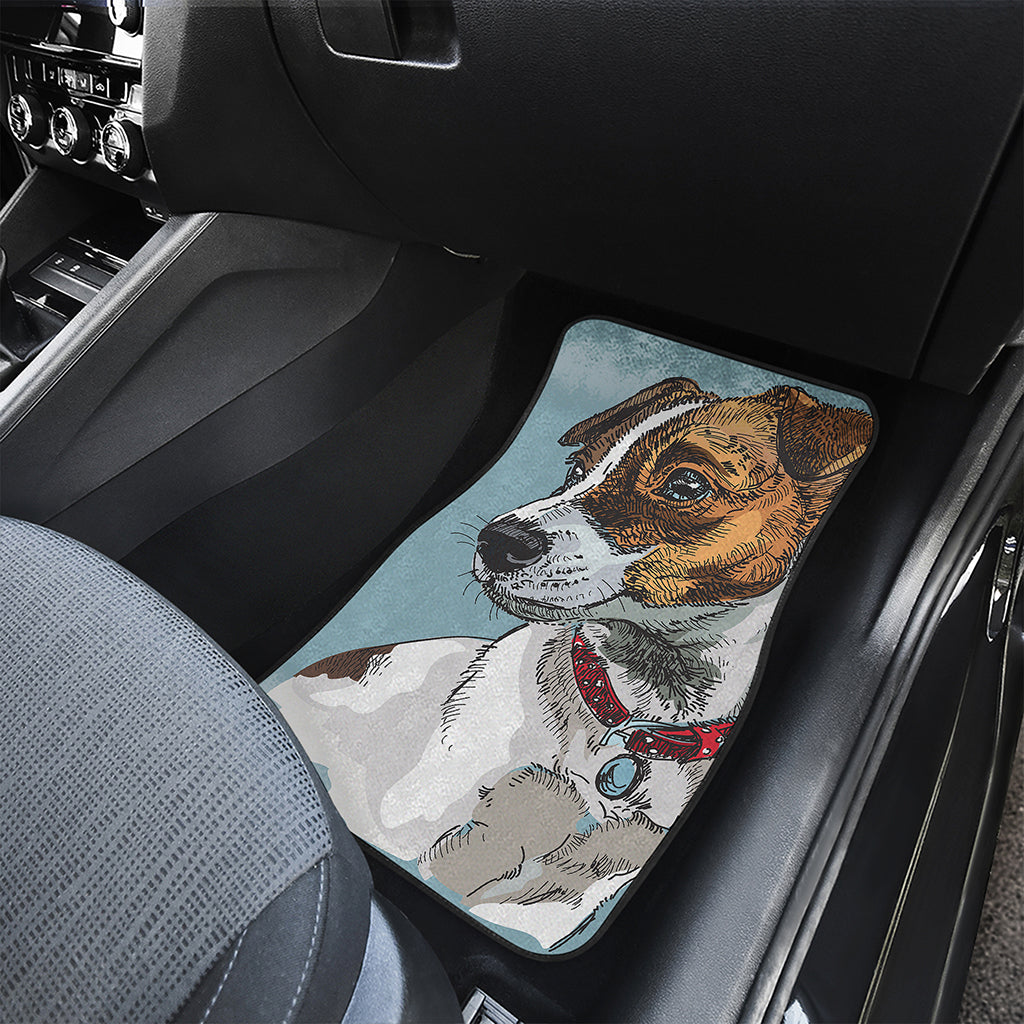 Drawing Jack Russell Terrier Print Front and Back Car Floor Mats