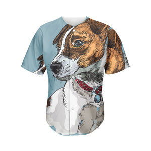 Drawing Jack Russell Terrier Print Men's Baseball Jersey