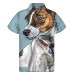 Drawing Jack Russell Terrier Print Men's Short Sleeve Shirt