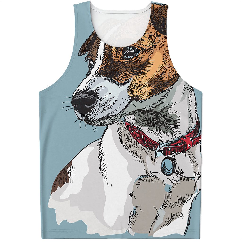 Drawing Jack Russell Terrier Print Men's Tank Top