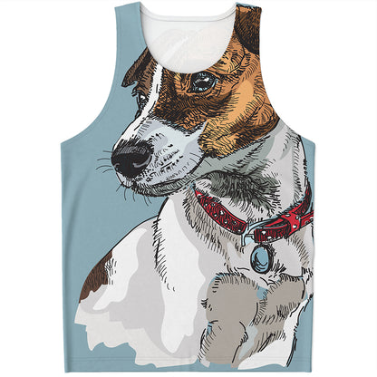 Drawing Jack Russell Terrier Print Men's Tank Top