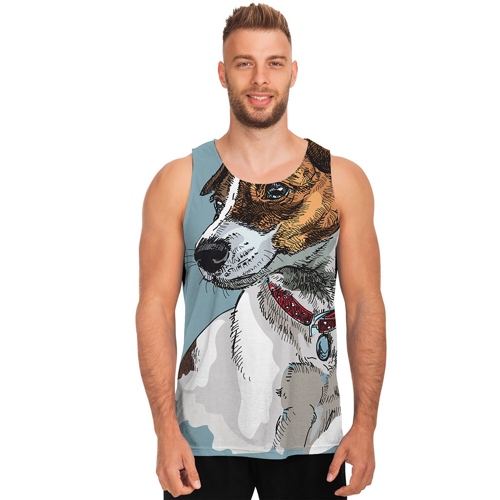 Drawing Jack Russell Terrier Print Men's Tank Top