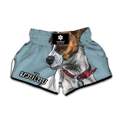 Drawing Jack Russell Terrier Print Muay Thai Boxing Shorts