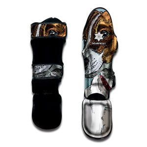 Drawing Jack Russell Terrier Print Muay Thai Shin Guard