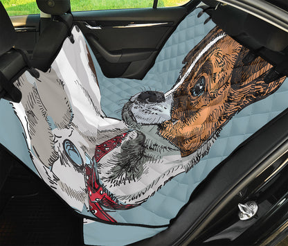 Drawing Jack Russell Terrier Print Pet Car Back Seat Cover
