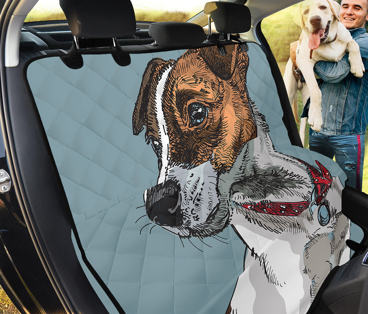 Drawing Jack Russell Terrier Print Pet Car Back Seat Cover