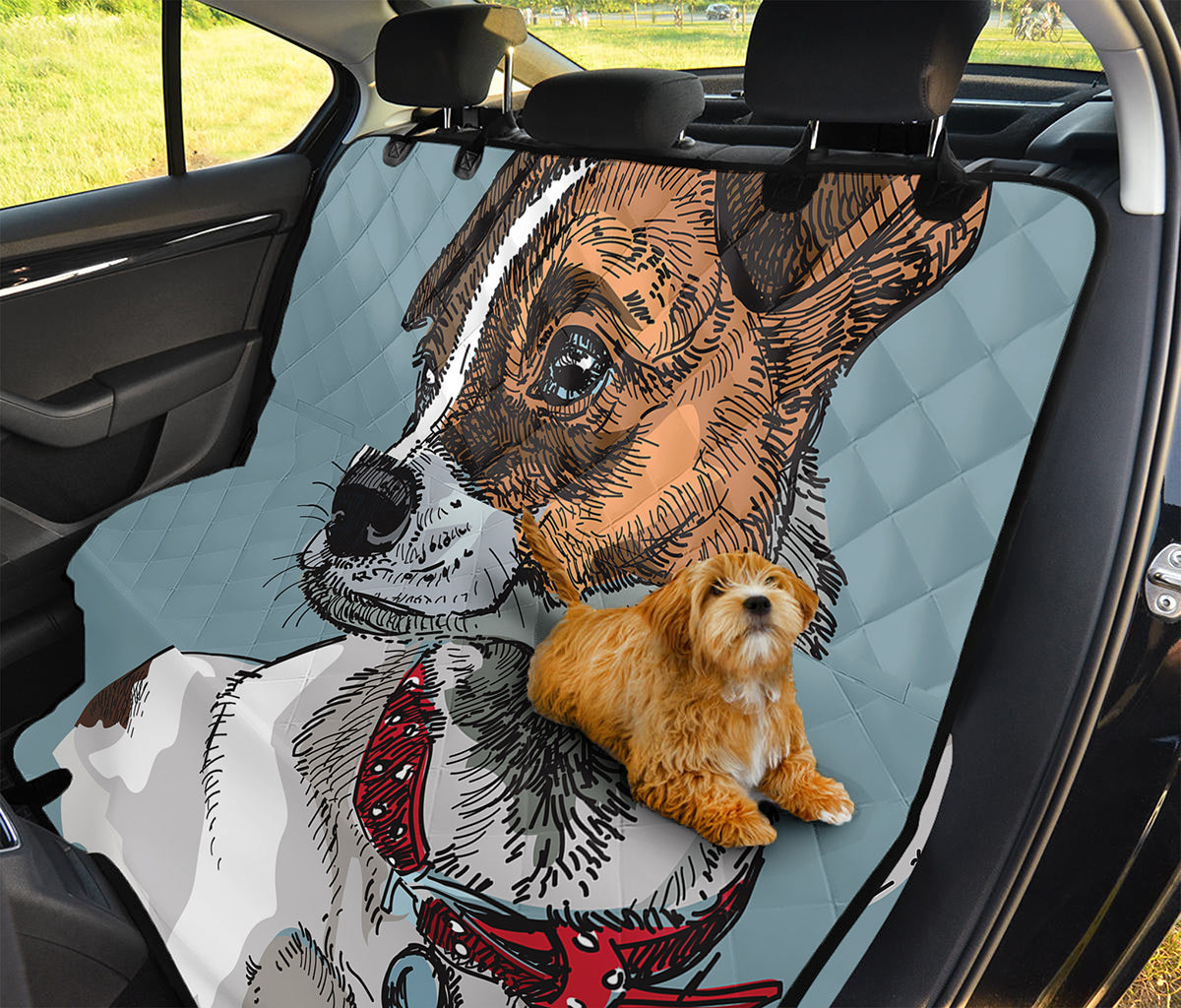 Drawing Jack Russell Terrier Print Pet Car Back Seat Cover