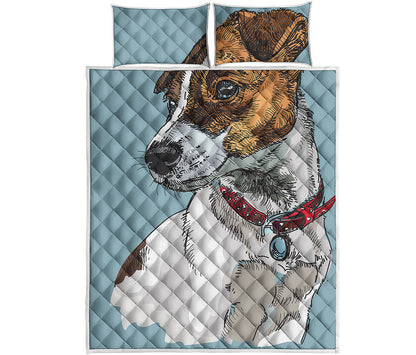 Drawing Jack Russell Terrier Print Quilt Bed Set
