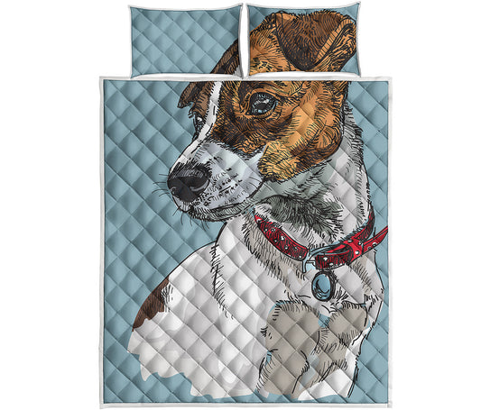 Drawing Jack Russell Terrier Print Quilt Bed Set