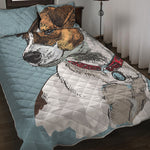 Drawing Jack Russell Terrier Print Quilt Bed Set