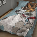 Drawing Jack Russell Terrier Print Quilt Bed Set