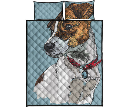 Drawing Jack Russell Terrier Print Quilt Bed Set