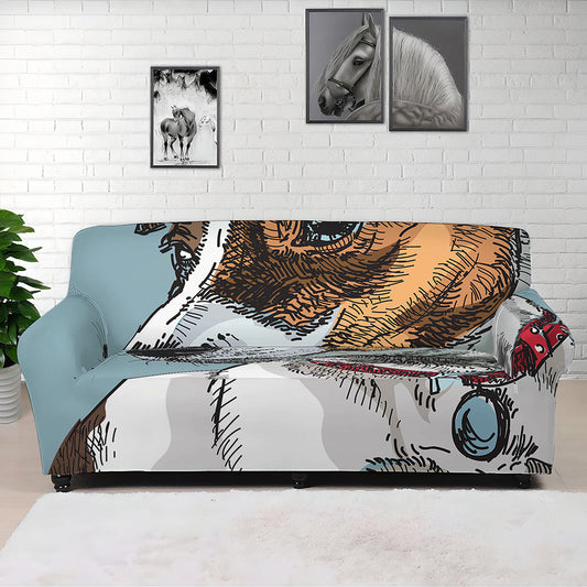 Drawing Jack Russell Terrier Print Sofa Cover