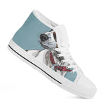Drawing Jack Russell Terrier Print White High Top Shoes