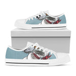 Drawing Jack Russell Terrier Print White Low Top Shoes