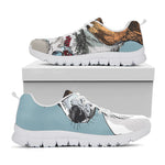 Drawing Jack Russell Terrier Print White Sneakers