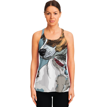 Drawing Jack Russell Terrier Print Women's Racerback Tank Top