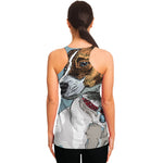 Drawing Jack Russell Terrier Print Women's Racerback Tank Top