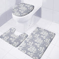 Drawing Orchid Pattern Print 3 Piece Bath Mat Set