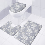 Drawing Orchid Pattern Print 3 Piece Bath Mat Set