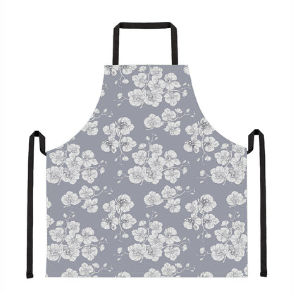 Drawing Orchid Pattern Print Apron