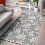 Drawing Orchid Pattern Print Area Rug