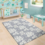 Drawing Orchid Pattern Print Area Rug