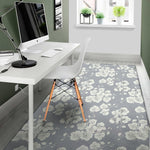 Drawing Orchid Pattern Print Area Rug