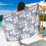 Drawing Orchid Pattern Print Beach Sarong Wrap