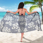 Drawing Orchid Pattern Print Beach Sarong Wrap