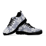 Drawing Orchid Pattern Print Black Sneakers