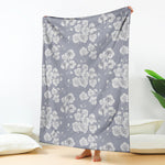 Drawing Orchid Pattern Print Blanket