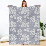 Drawing Orchid Pattern Print Blanket