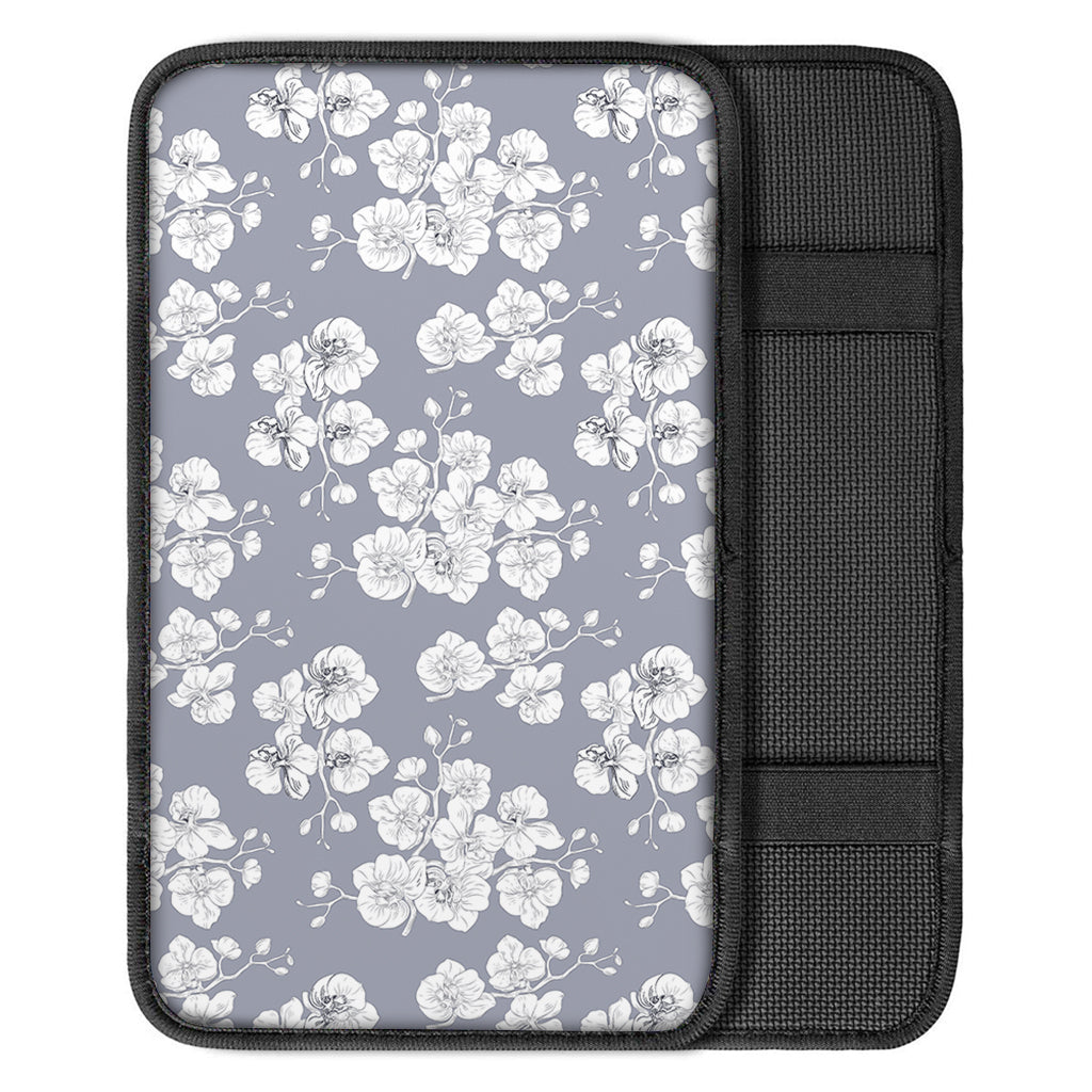 Drawing Orchid Pattern Print Car Center Console Cover