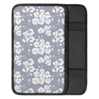 Drawing Orchid Pattern Print Car Center Console Cover