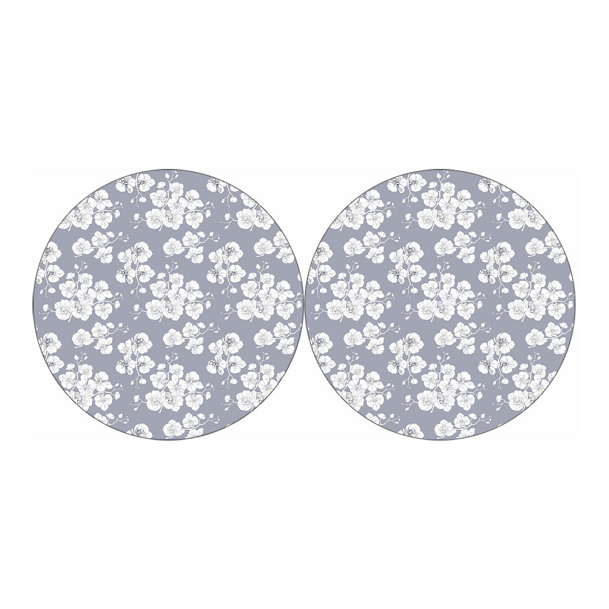 Drawing Orchid Pattern Print Car Coasters