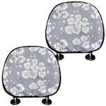 Drawing Orchid Pattern Print Car Headrest Covers