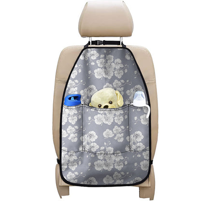 Drawing Orchid Pattern Print Car Seat Organizers